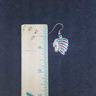 Native Chief Head inlay Turquoise Coral sterling silver dangle earrings