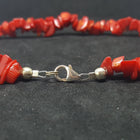 17 inches Coral sterling silver beaded necklace