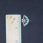 Navajo Zuni Sunface Inlay Turquoise Black Onyx Mother of Pearl Coral sterling silver small pendant - Vintage