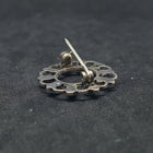 Simple Cluster Turquoise wavy pattern round shape sterling silver pin - Vintage