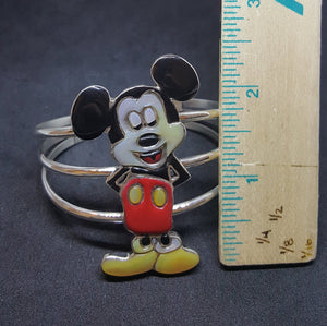 Mouse Mother of Pearl Black Onyx Opal sterling silver cuff bracelet