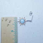 Blue Star 8 mm Larimar with CZ sterling silver post earrings