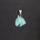 Native American Carving Horse Turquoise sterling silver pendant - Vintage
