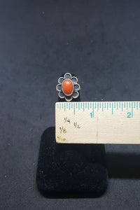 Coral Flower sterling silver ring size 3 1/4 - Vintage