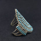WHOLESALE* VINTAGE Navajo Lavell/Eugenia ByJoe Large Wonderful Cluster with dots Turquoise sterling silver cuff bracelet