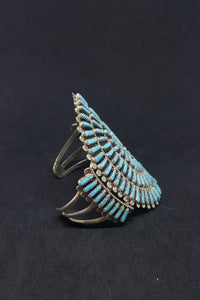 WHOLESALE* VINTAGE Navajo Lavell/Eugenia ByJoe Large Wonderful Cluster with dots Turquoise sterling silver cuff bracelet