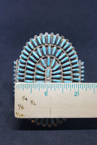 WHOLESALE* VINTAGE Navajo Lavell/Eugenia ByJoe Large Wonderful Cluster with dots Turquoise sterling silver cuff bracelet