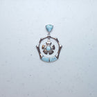 Hawaiian Flower Blue Larimar sterling silver pendant