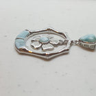 Hawaiian Flower Blue Larimar sterling silver pendant