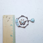 Hawaiian Flower Blue Larimar sterling silver pendant