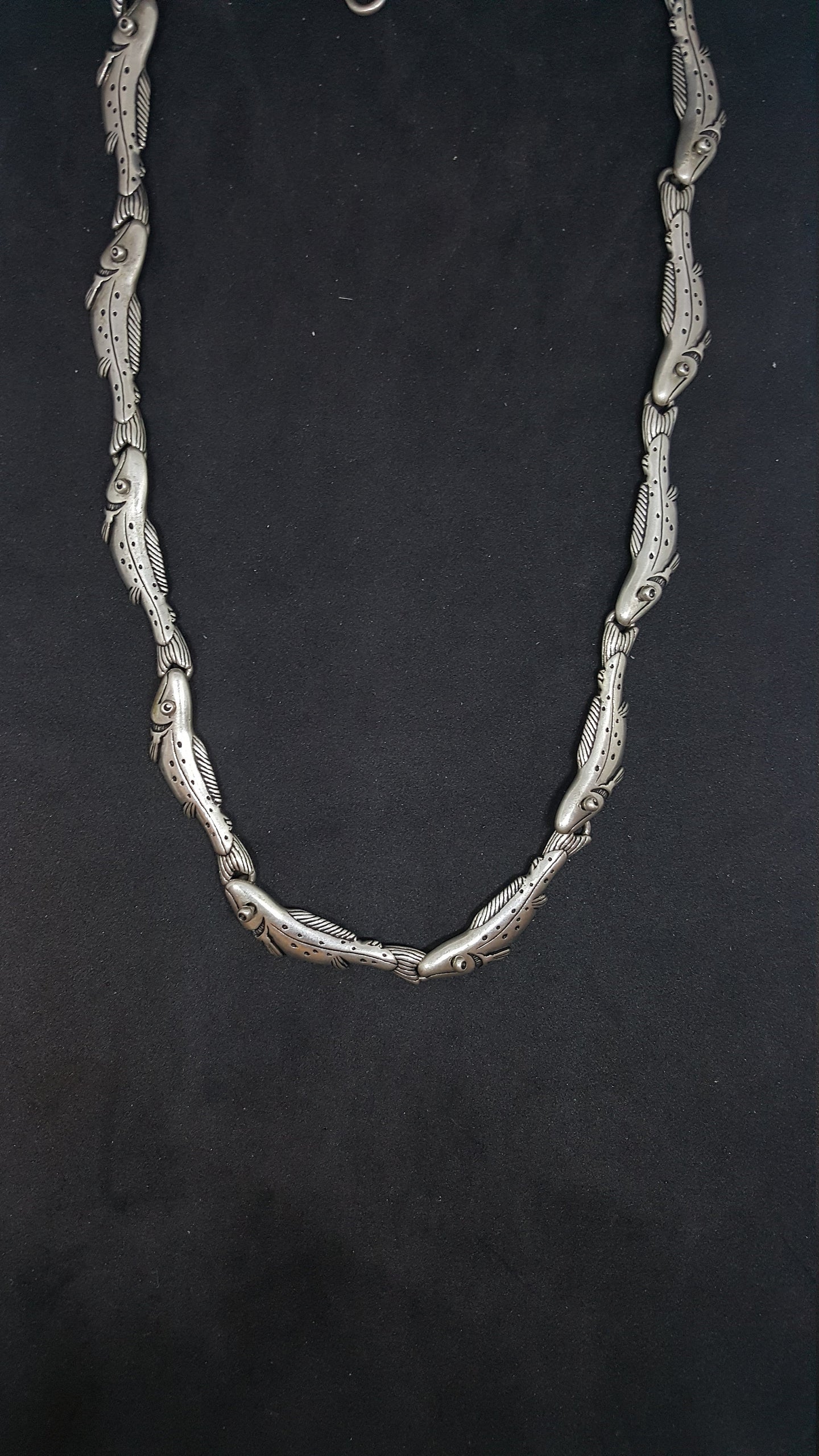22 inches The trout sterling silver charm necklace