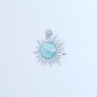 Blue Sun Larimar sterling silver pendant