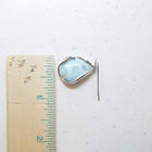 Blue Larimar Wavy pattern teardrop shape sterling silver dangle earrings