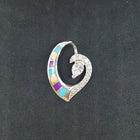 Little Heart Multi-stones sterling silver pendant necklace