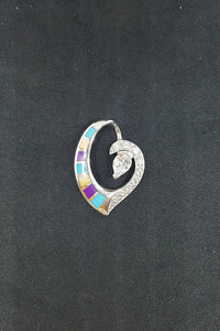 Little Heart Multi-stones sterling silver pendant necklace