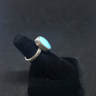 Size 7 - Southwest Simple Turquoise Oval shape sterling silver ring