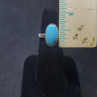Size 7 - Southwest Simple Turquoise Oval shape sterling silver ring