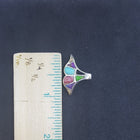 Whale Tail multi-stones sterling silver pendant necklace