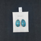 Bending Shell Turquoise sterling silver post earrings - Vintage