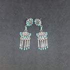 The Cluster Turquoise teardrop shape stones sterling silver post earrings