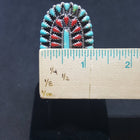Size 6 - Large Cluster Turquoise Coral sterling silver ring