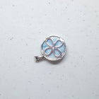 Baby Turtle clover leaf Blue Larimar sterling silver pendant