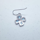 Clover Leaf Blue Larimar sterling silver dangle earrings