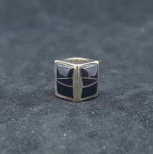 Small Black Onyx sterling silver Rectangular Prism Pandora bracelet beads - 3 styles
