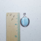 Simple Oval Blue Larimar sterling silver pendant necklace