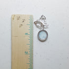 Butterfly on the Moon Blue Larimar round shape sterling silver pendant necklace