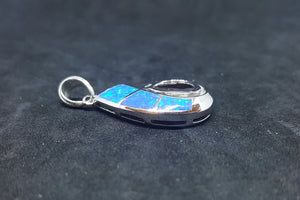 Shiny Shell Opal Garnet CZ teardrop shape  sterling silver pendant necklace