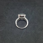 Size 6 1/4 - Blue Fire Opal micro CZ Tourmaline Triangle shape sterling silver ring