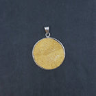 Perfect Round Natural Bending stone Druzy on sterling silver pendant necklace