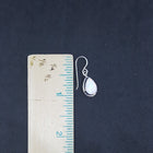 Teardrop with Stripes White Fire Opal sterling silver dangle earrings