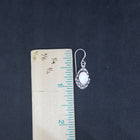 Waves design oval White Fire Opal sterling silver dangle earrings