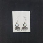 Y2K 6 mm round Fire Opal sterling silver dangle earrings