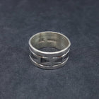 Size 10 - Navajo Sterling silver Ring Arrow Chain design - Signed RE