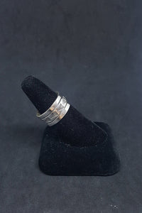 Size 10 - Navajo Sterling silver Ring Arrow Chain design - Signed RE