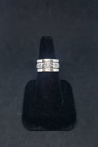 Size 10 - Navajo Sterling silver Ring Arrow Chain design - Signed RE