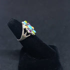Simple Colorful Cluster Turquoise Green Turquoise Purple Turquoise Spiny Oyster sterling silver ring size 6 1/2 - Vintage