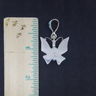 Native Butterfly inlay Turquoise White Fire Opal sterling silver pendant