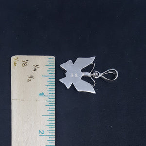 Native Butterfly inlay Turquoise White Fire Opal sterling silver pendant