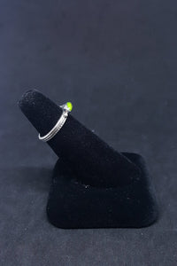 Simple thin Gaspeite sterling silver ring