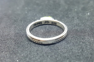 Simple thin Gaspeite sterling silver ring