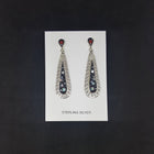 Galaxy Native Feathers Micro-inlay multi-stone teardrop shape sterling silver stud earrings