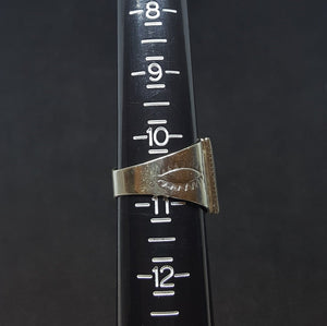 Size 10 3/4 - Native city and Mountain and night sky  Rectangle Micro-inlay multi-stone sterling silver ring