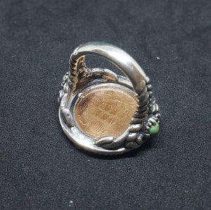 Rare 1905 Indian Head penny great condition turquoise sterling silver ring size 8 1/2