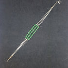 7 inches Jade sterling silver beaded bracelet