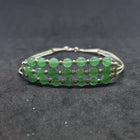 7 inches Jade sterling silver beaded bracelet