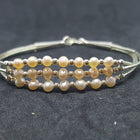 7 inches Mother of Pearl sterling silver beaded bracelet